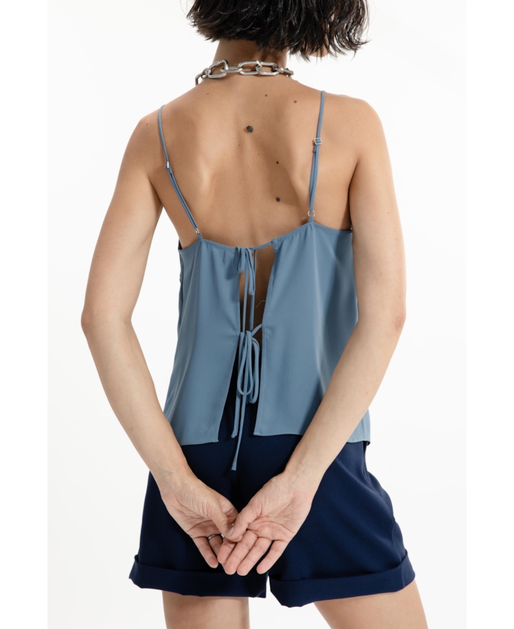 Regata Back Strappy Azul Seco