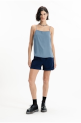 Regata Back Strappy Azul Seco