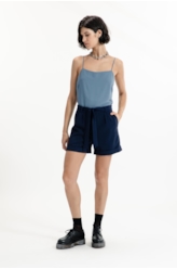 Regata Back Strappy Azul Seco