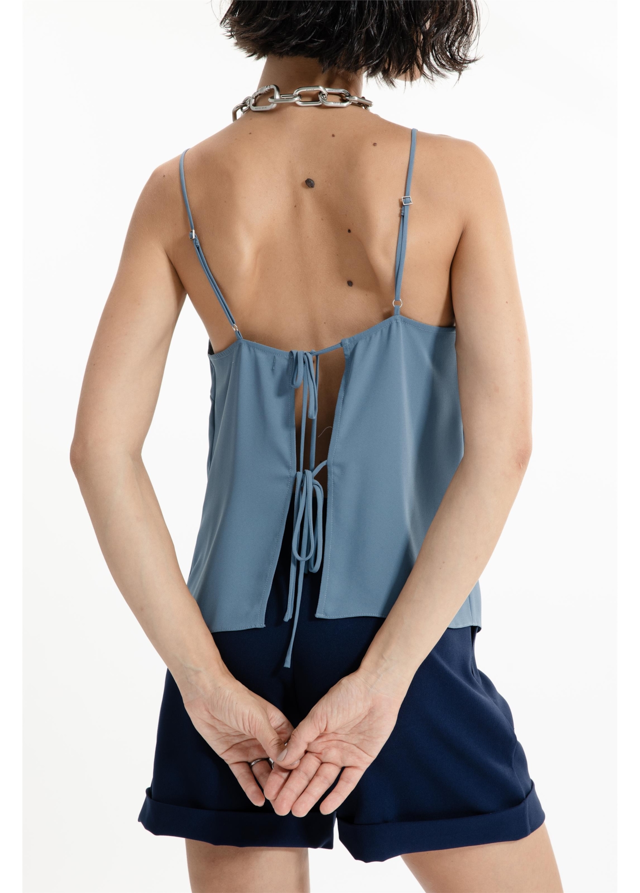 Regata Back Strappy Azul Seco