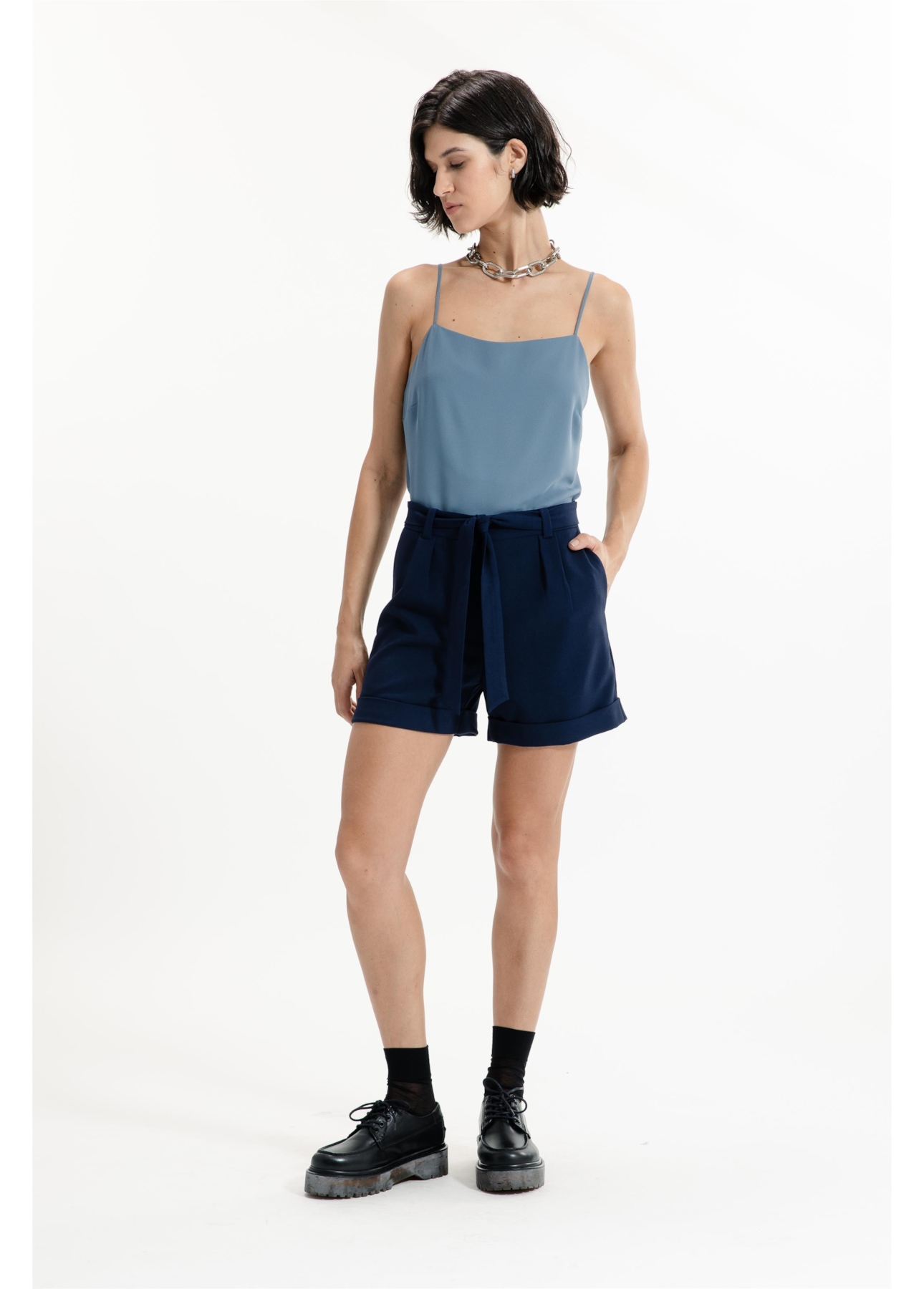 Regata Back Strappy Azul Seco