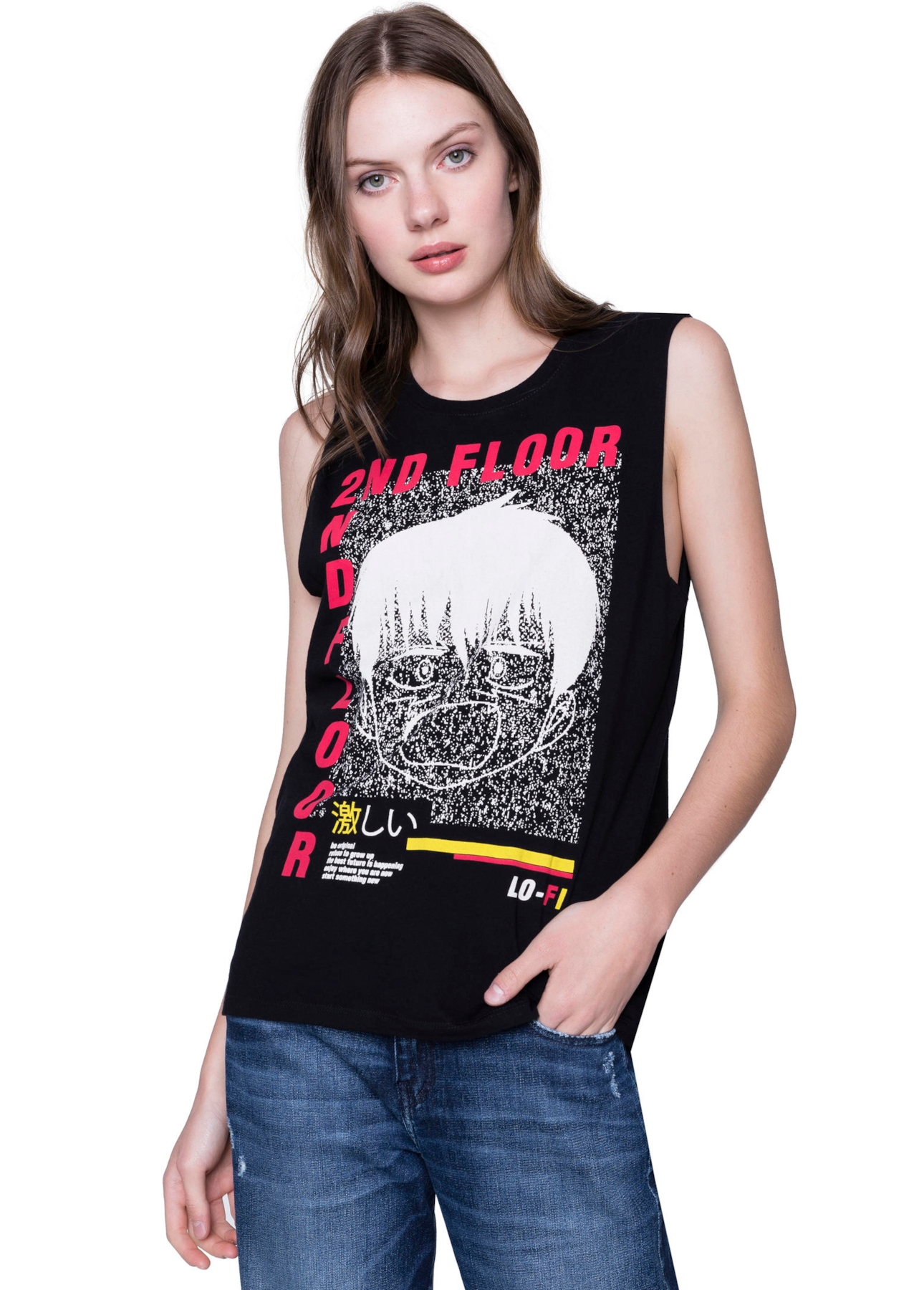 Regata Fine Scary Sleeveless Preto