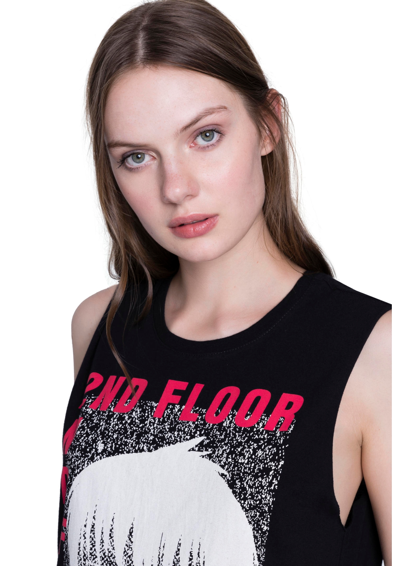 Regata Fine Scary Sleeveless Preto