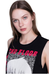 Regata Fine Scary Sleeveless Preto