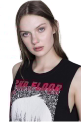 Regata Fine Scary Sleeveless Preto