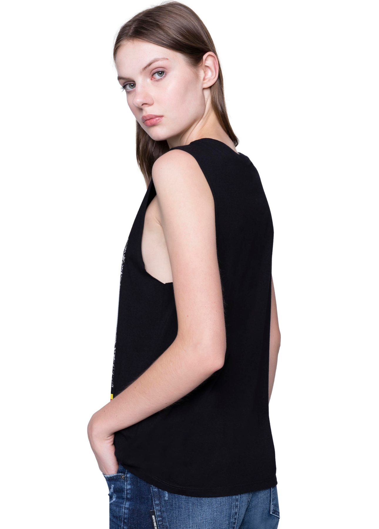 Regata Fine Scary Sleeveless Preto