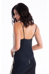 Regata Jacquard Neckline Preto