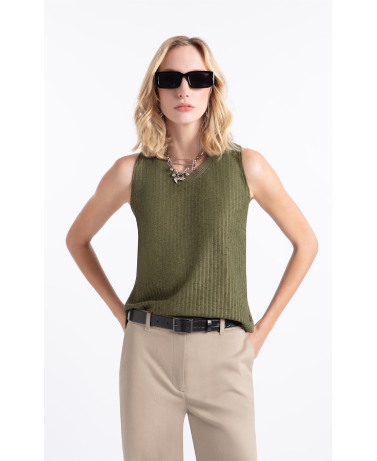 Regata Tricot Lino Verde Oliva