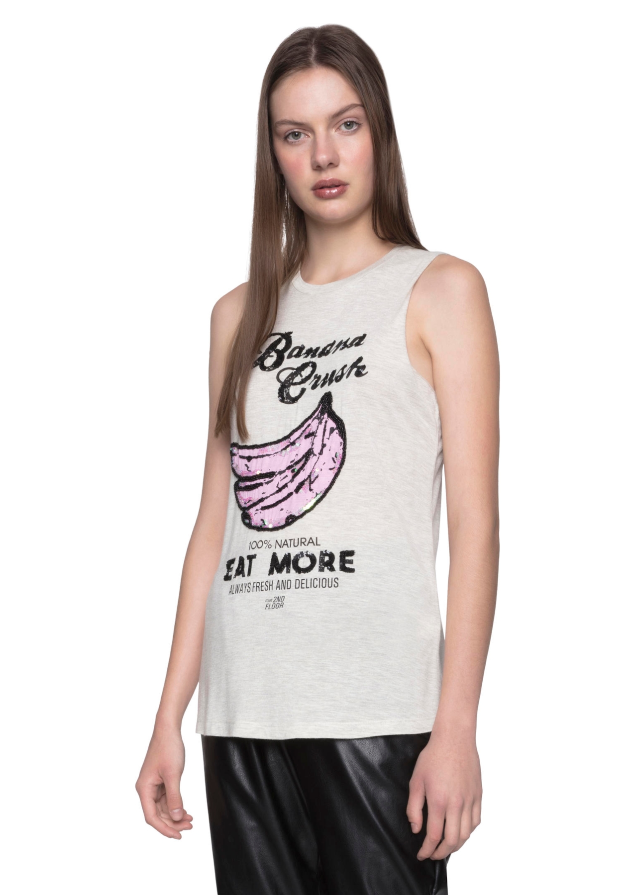 Regata Viscose Melange Banana Crush Cinza Mescla