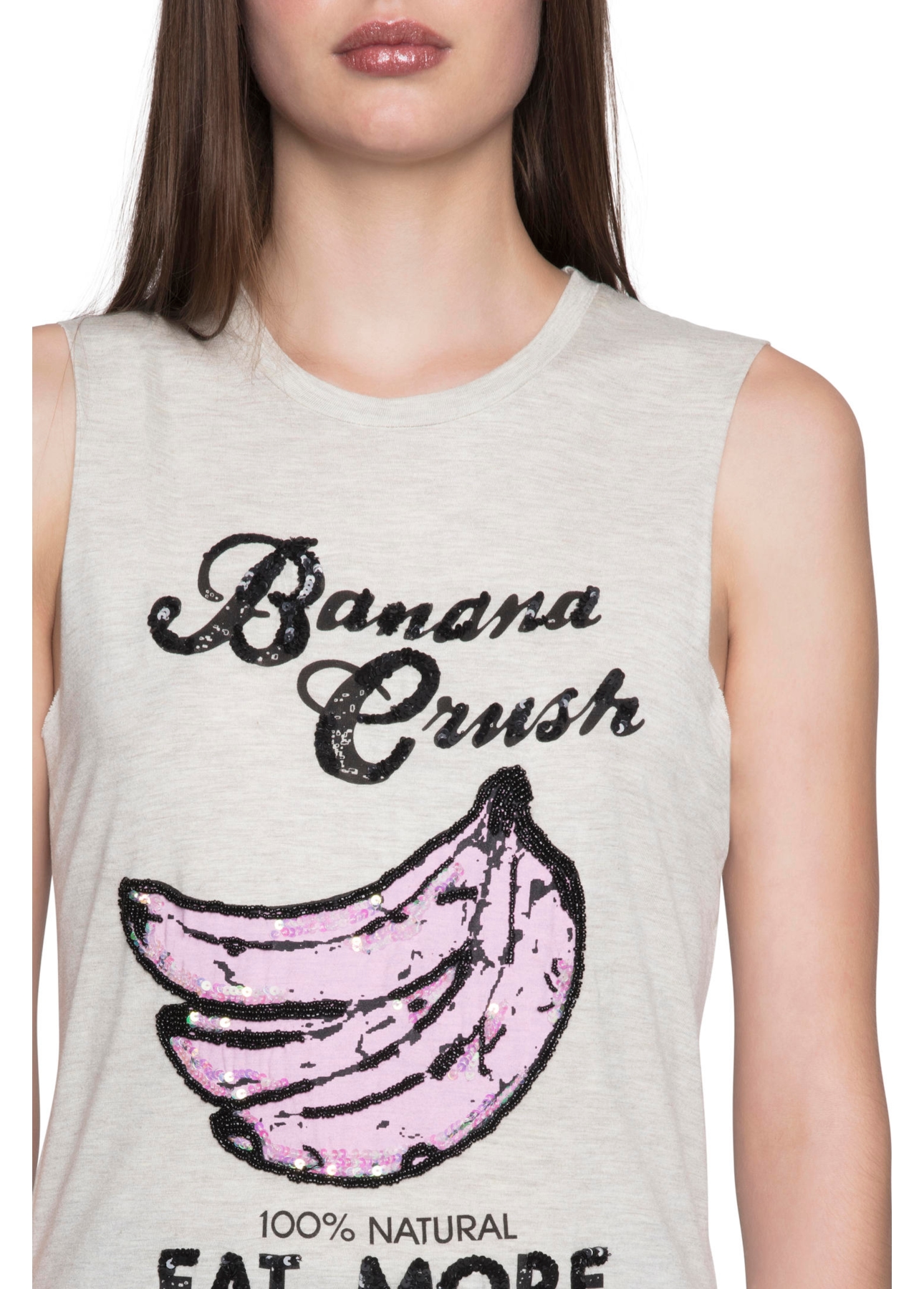 Regata Viscose Melange Banana Crush Cinza Mescla