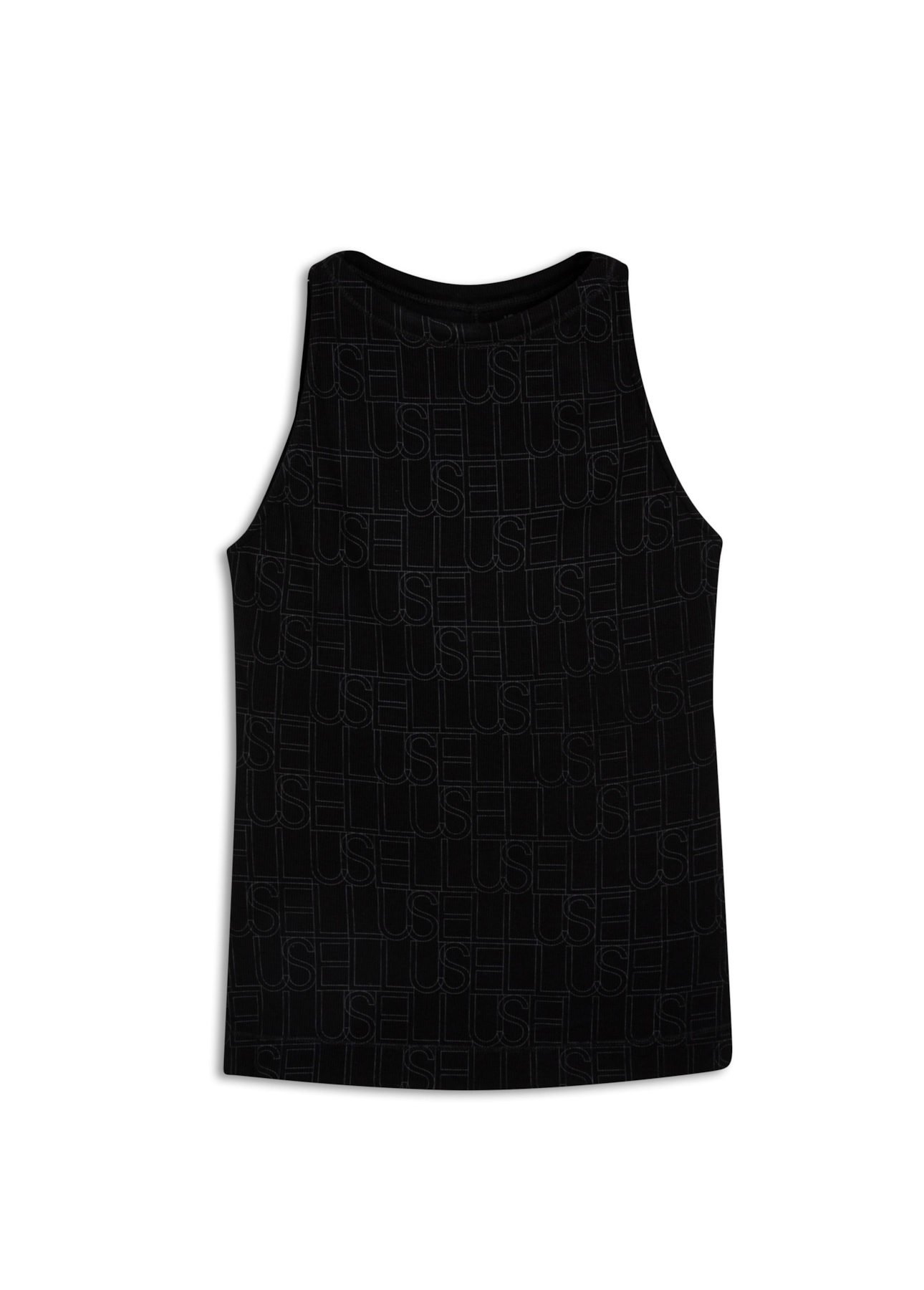 Rib Ellus Monogram All Over Sleeveless Preto