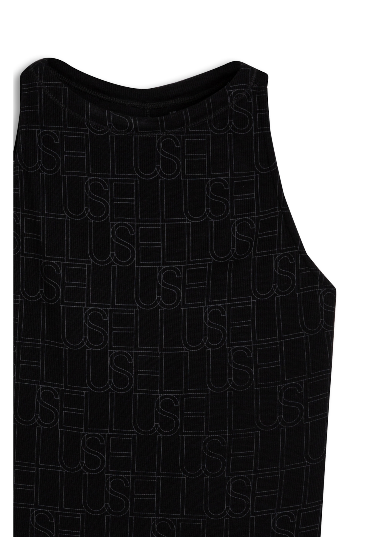Rib Ellus Monogram All Over Sleeveless Preto