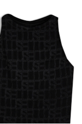 Rib Ellus Monogram All Over Sleeveless Preto