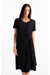 Rib Texturizado Vestido Longo Preto