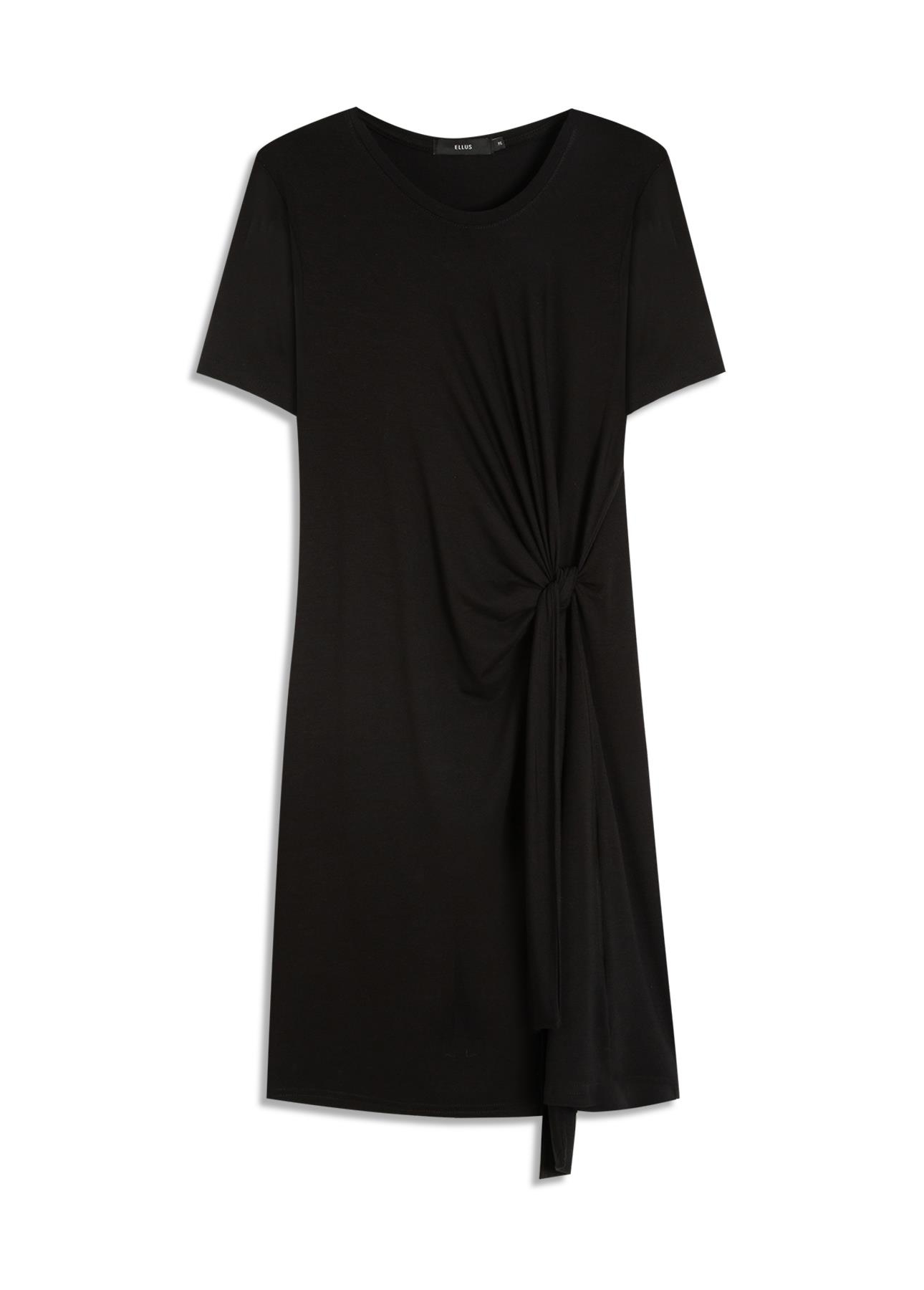 Rib Texturizado Vestido Longo Preto
