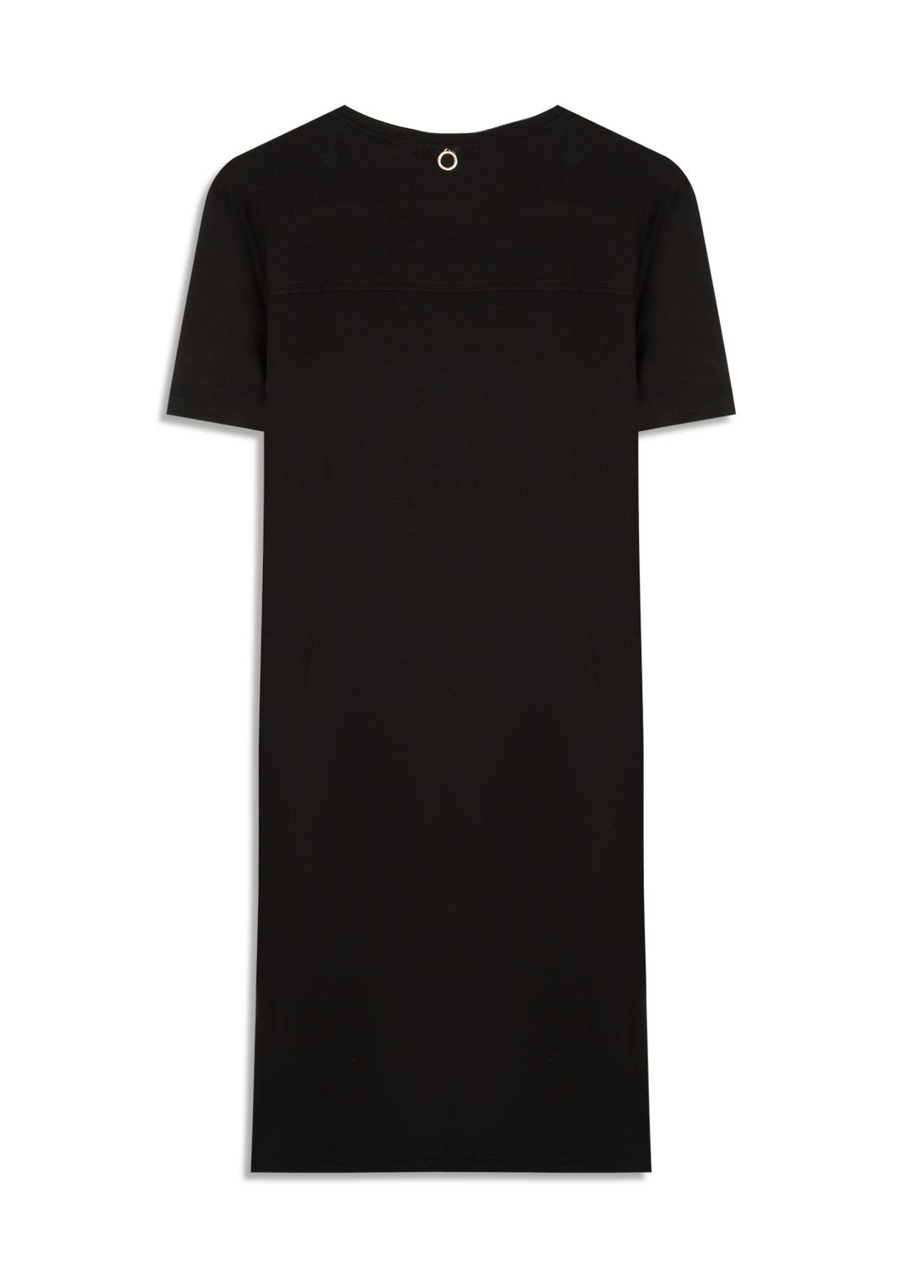 Rib Texturizado Vestido Longo Preto