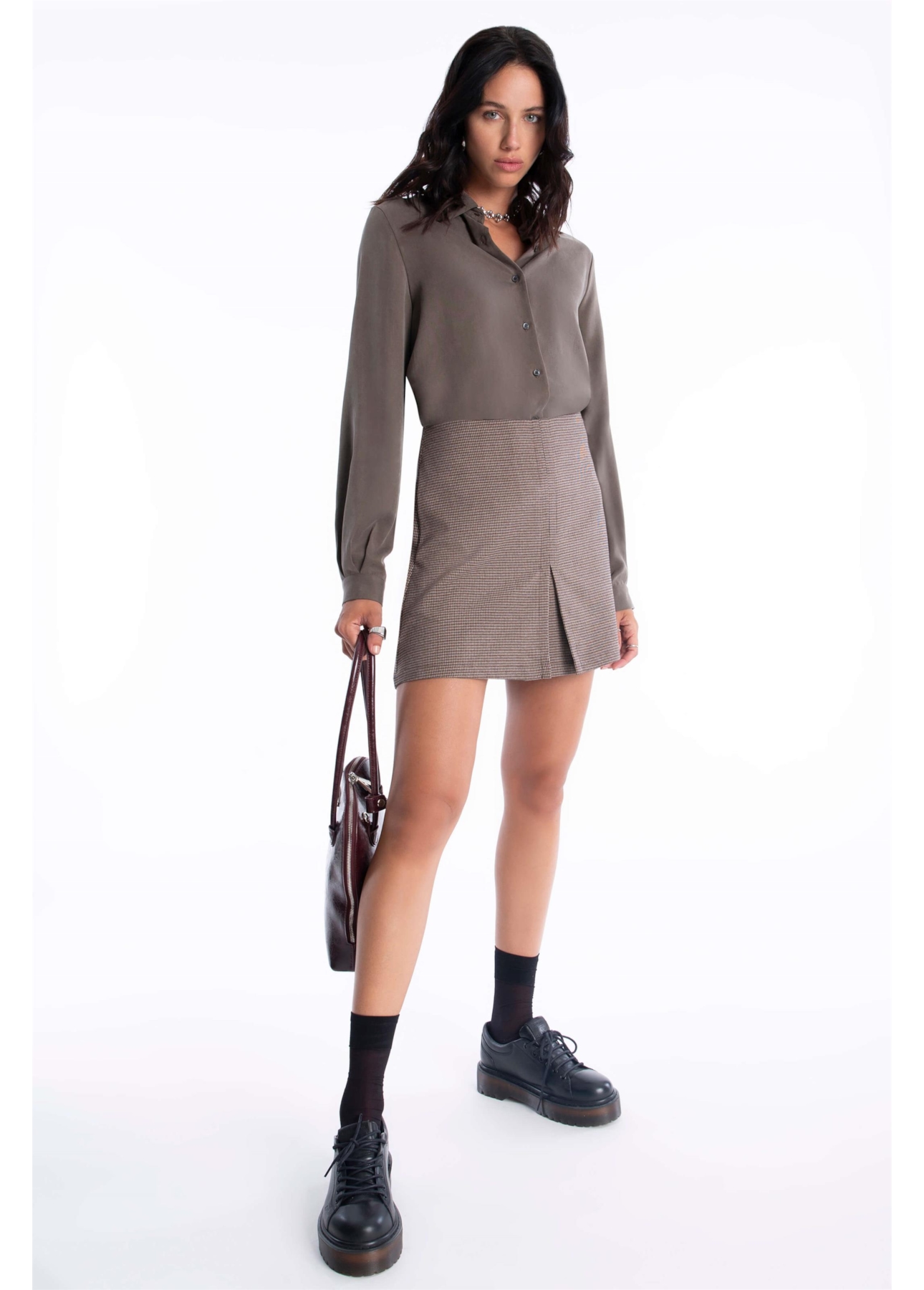 Saia Beverly Hills Skirt Caqui