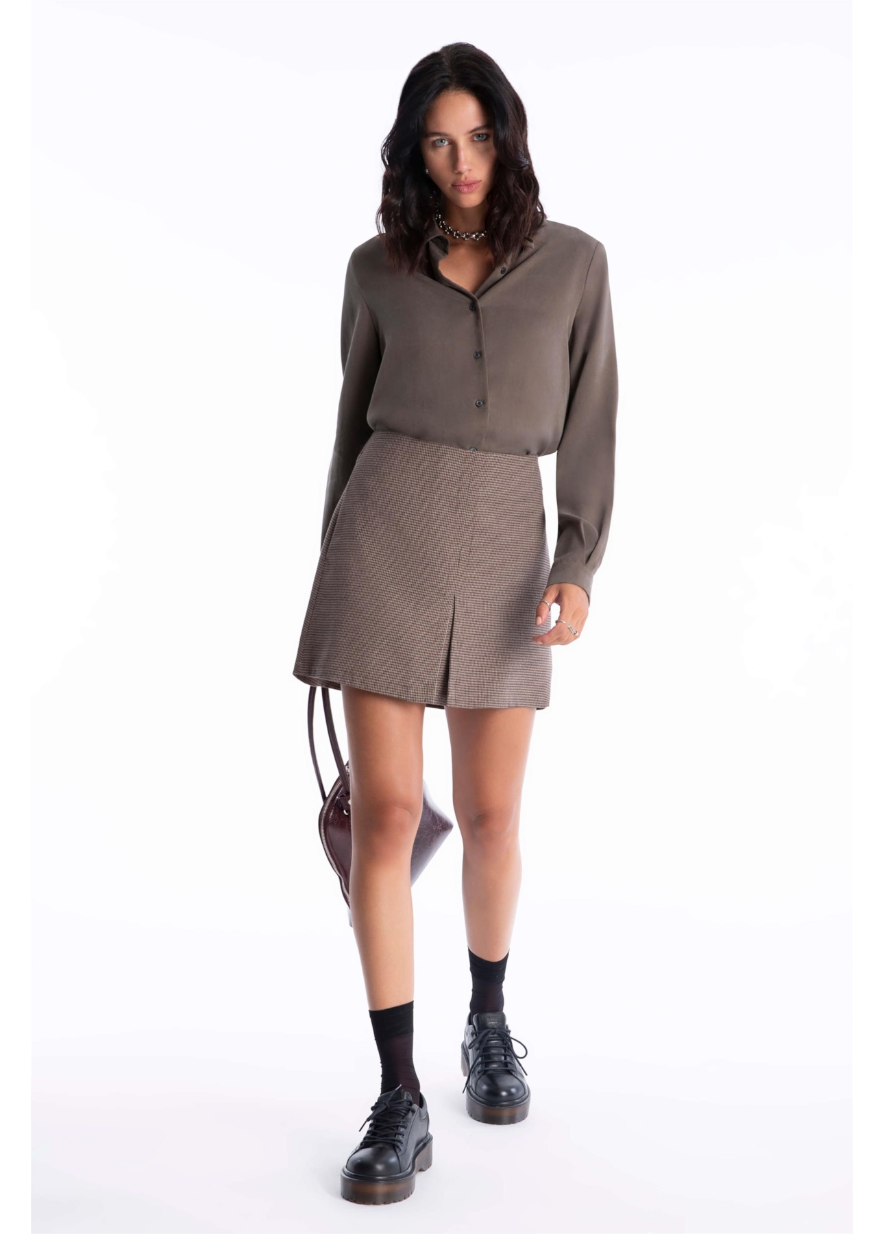 Saia Beverly Hills Skirt Caqui