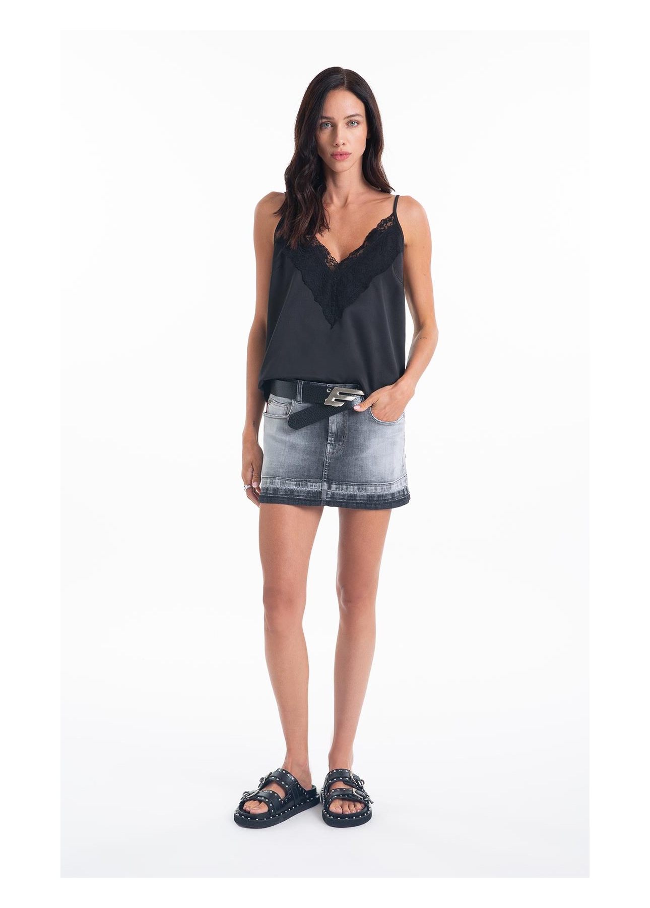 Saia Black Cross Mini Lav. Grey