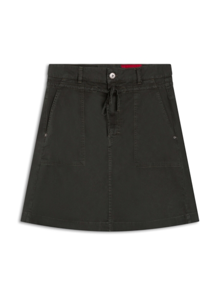 Saia Color Slim Evase Verde Militar