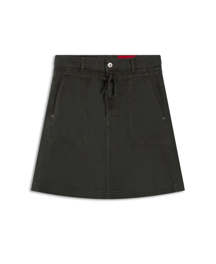 Saia Color Slim Evase Verde Militar