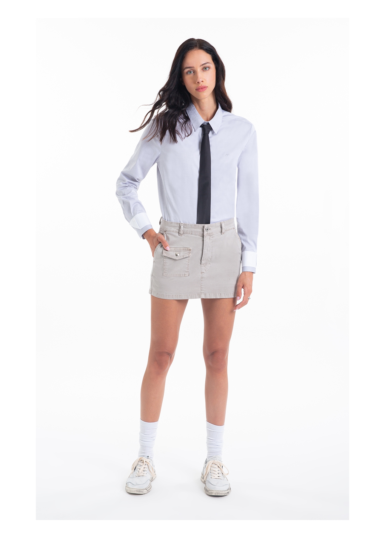 Saia Color Twill Power Mini b Faca Silver