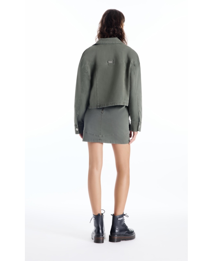 Saia Color Twill Power Zoe Cargo Verde Escuro