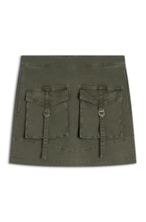 Saia Color Twill Power Zoe Cargo Verde Escuro
