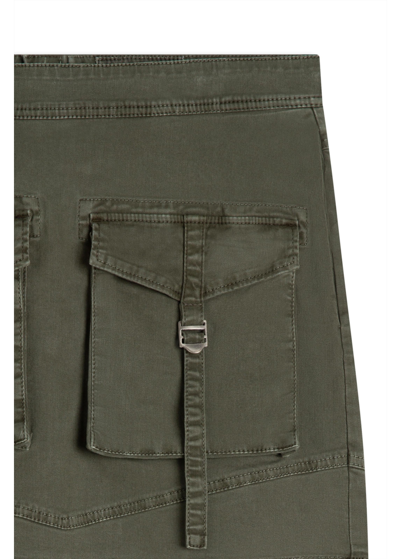 Saia Color Twill Power Zoe Cargo Verde Escuro