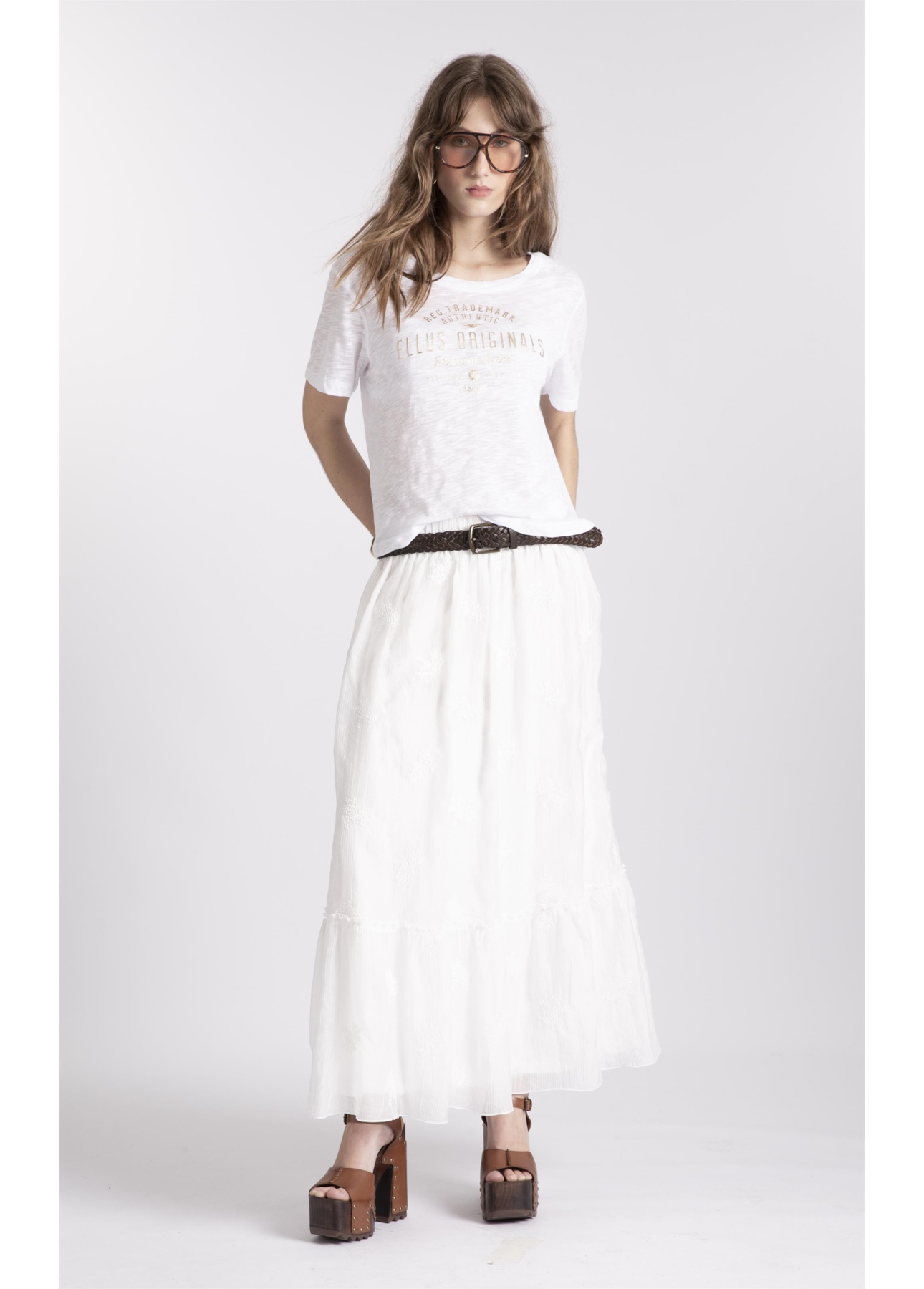 Saia Crinkle Aira Midi Off White