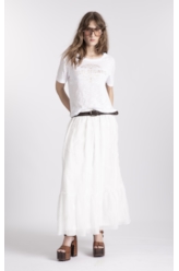Saia Crinkle Aira Midi Off White