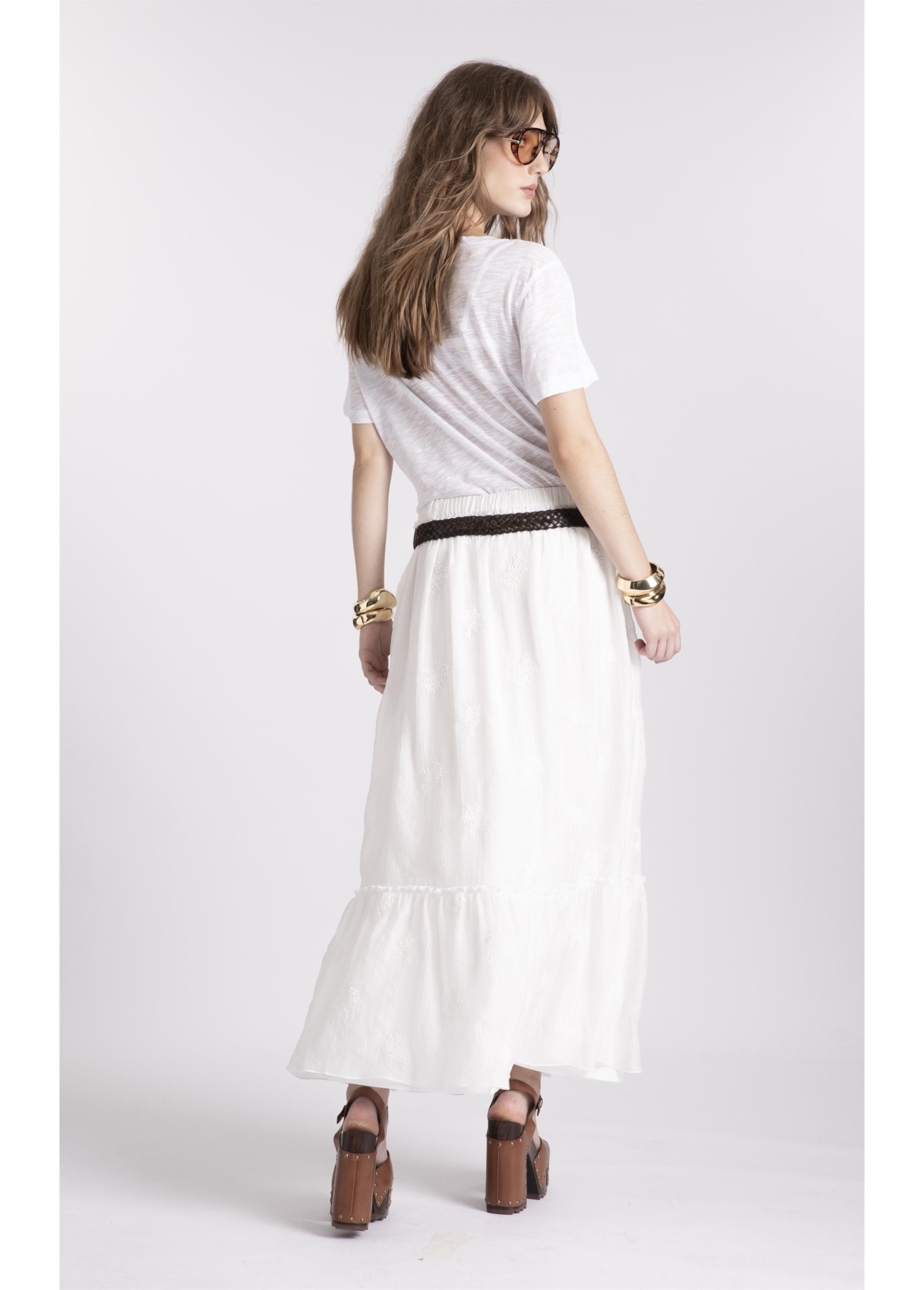 Saia Crinkle Aira Midi Off White