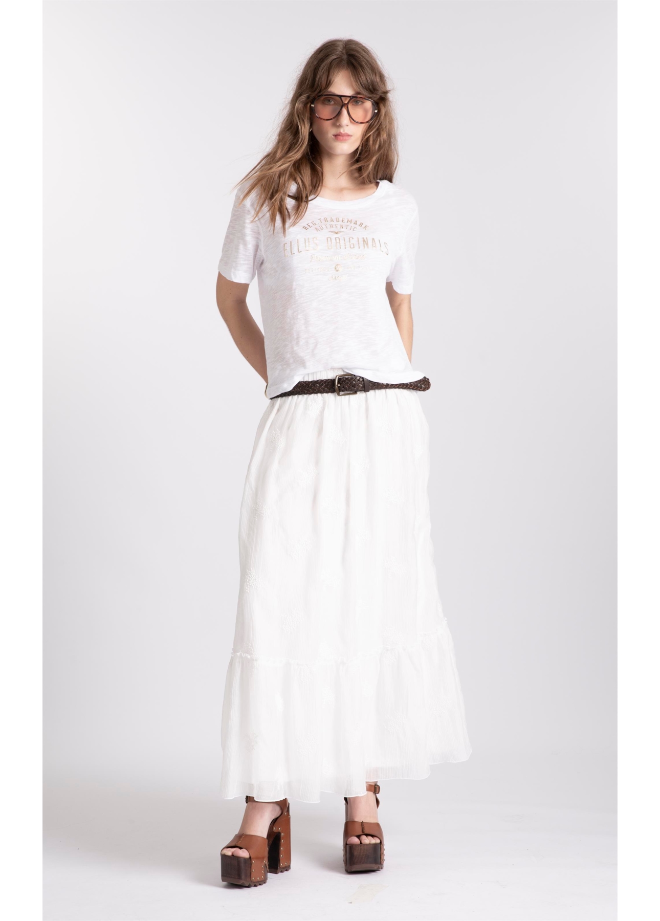 Saia Crinkle Aira Midi Off White