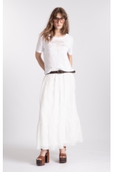 Saia Crinkle Aira Midi Off White