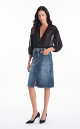 Saia Dark Forest Elastic Midi 5 Pockets Lav.Escuro