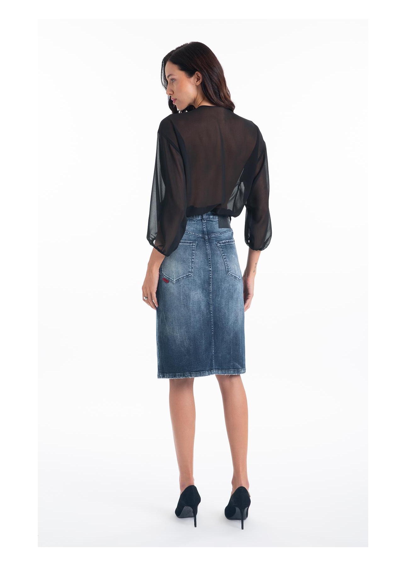 Saia Dark Forest Elastic Midi 5 Pockets Lav.Escuro