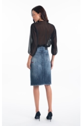 Saia Dark Forest Elastic Midi 5 Pockets Lav.Escuro