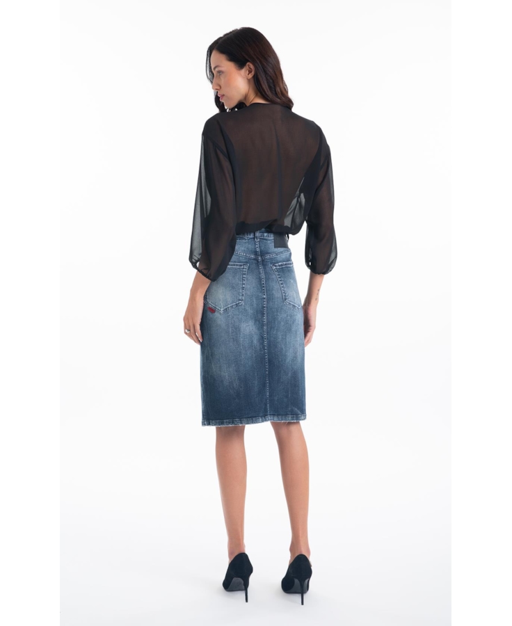 Saia Dark Forest Elastic Midi 5 Pockets Lav.Escuro