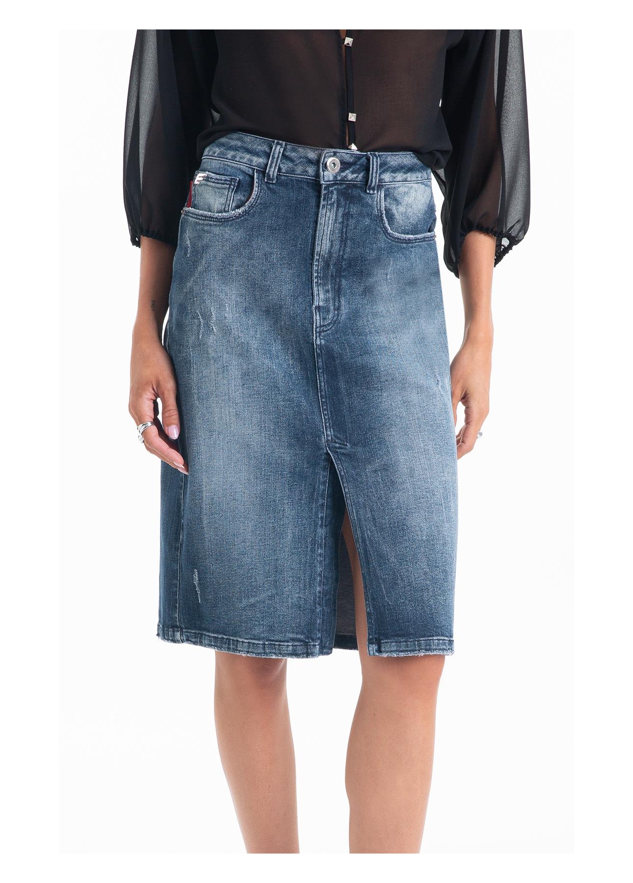 Saia Dark Forest Elastic Midi 5 Pockets Lav.Escuro