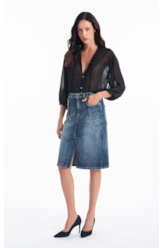 Saia Dark Forest Elastic Midi 5 Pockets Lav.Escuro