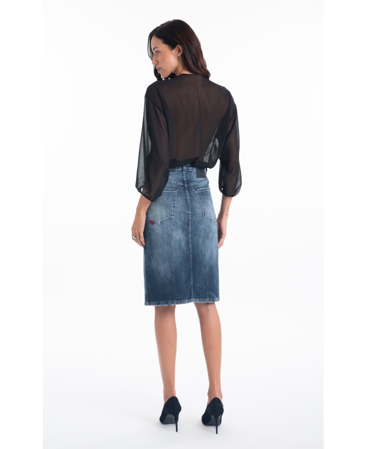 Saia Dark Forest Elastic Midi 5 Pockets Lav.Escuro