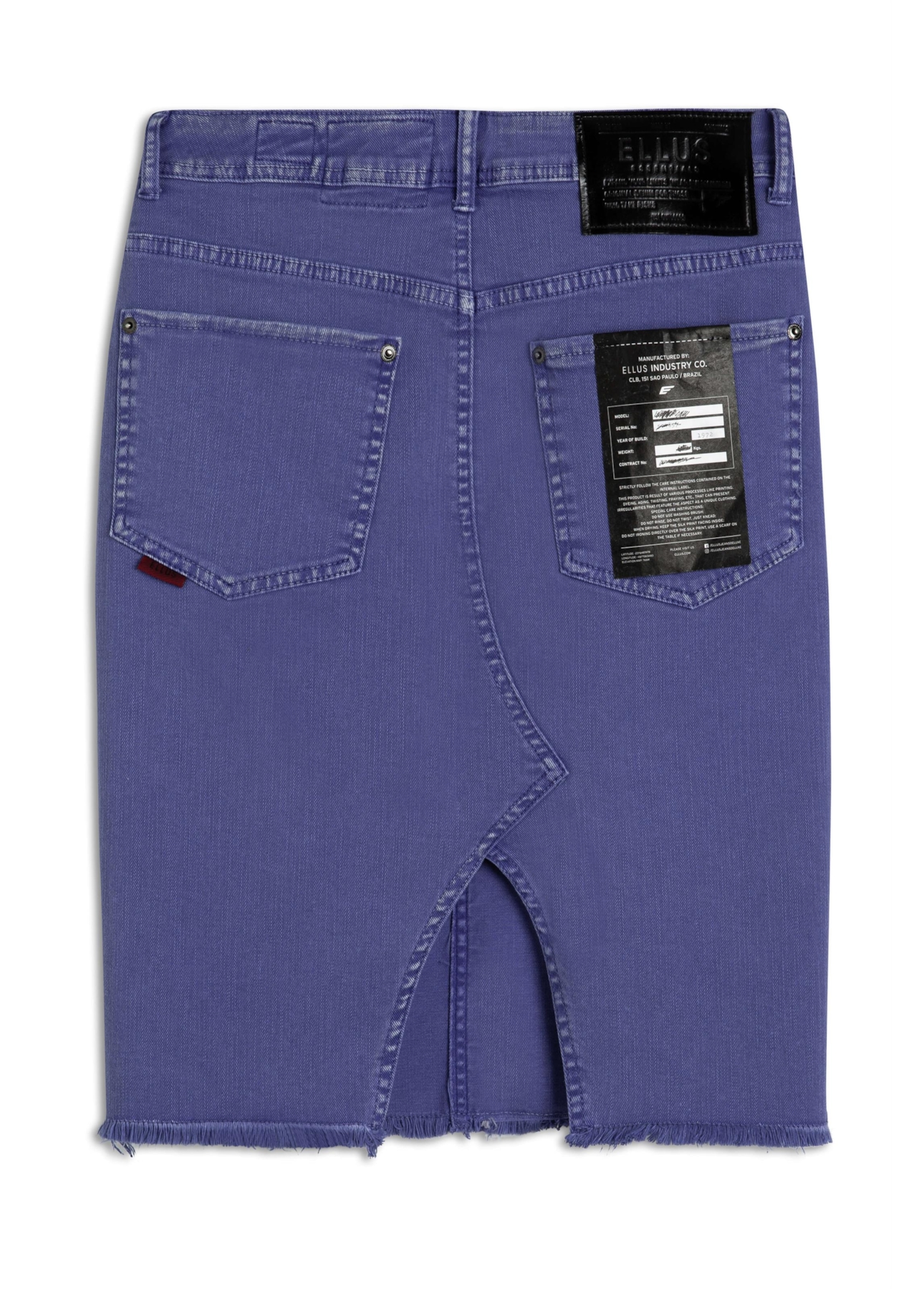 Saia Denim Color Stretch Midi Azul Bic