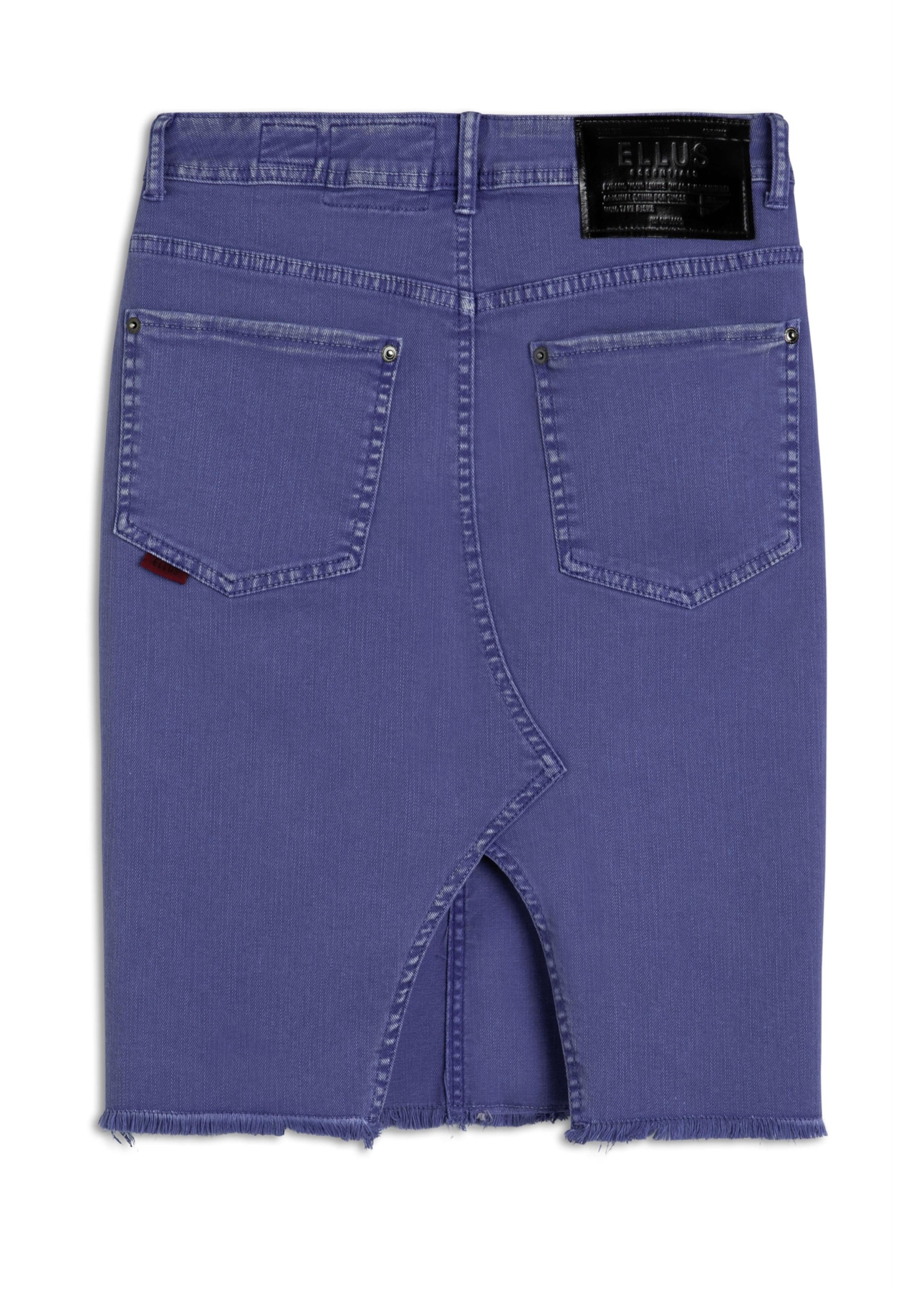 Saia Denim Color Stretch Midi Azul Bic