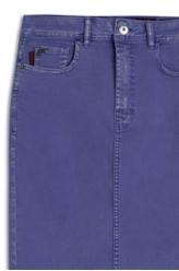 Saia Denim Color Stretch Midi Azul Bic