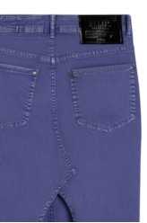 Saia Denim Color Stretch Midi Azul Bic