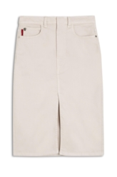 Saia Denim Color Stretch (Midi) Et Metal Areia
