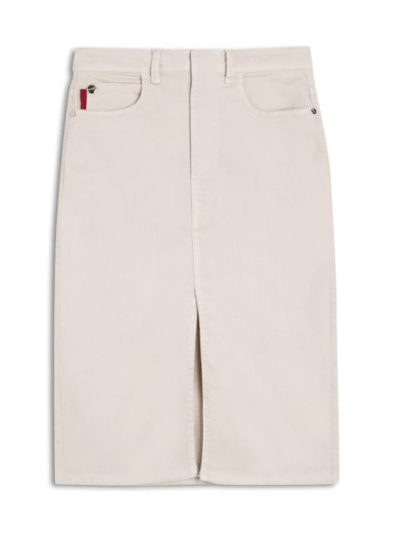 Saia Denim Color Stretch (Midi) Et Metal Areia