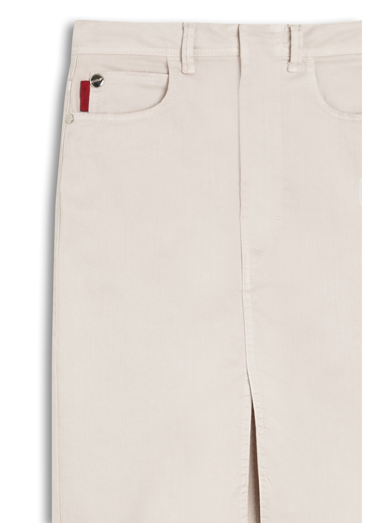 Saia Denim Color Stretch (Midi) Et Metal Areia