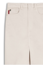Saia Denim Color Stretch (Midi) Et Metal Areia