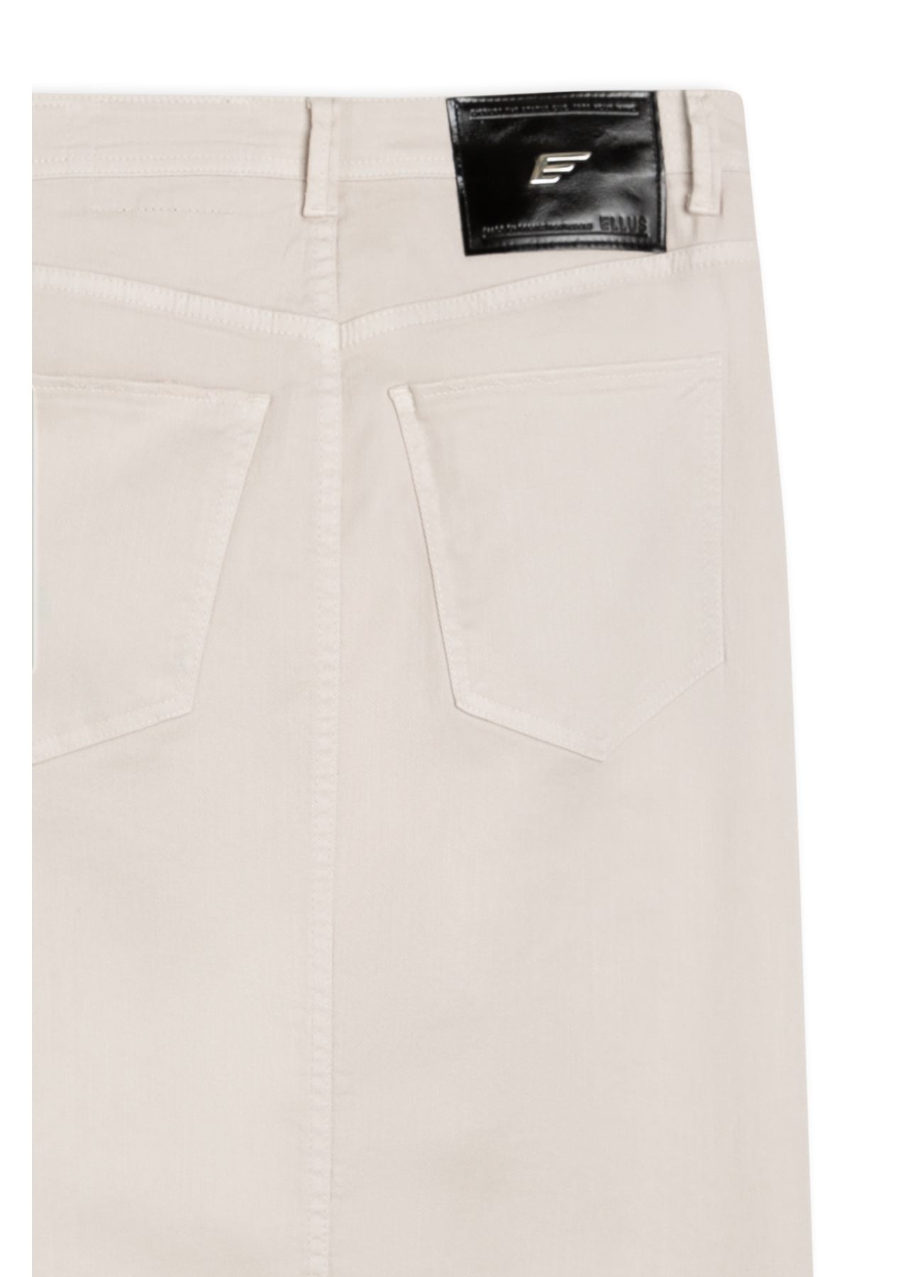 Saia Denim Color Stretch (Midi) Et Metal Areia